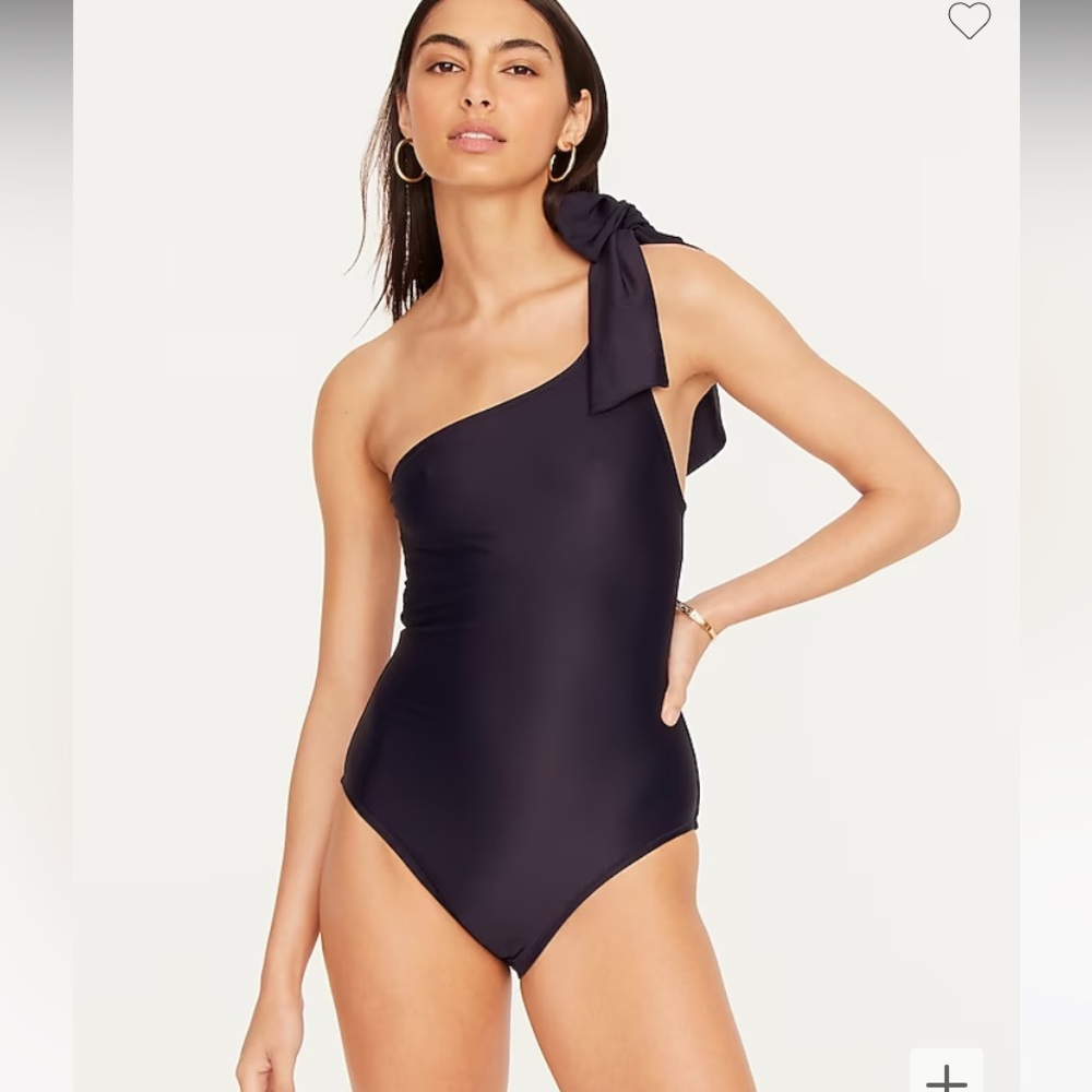J. Crew Bow One-Shoulder One-Piece - Picture 2 of 9